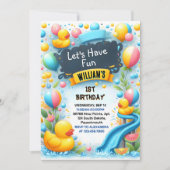 Invitation Graph Splash Bubbles Summer Duck Foam 1er annivers (Devant)