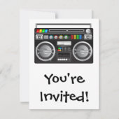 Invitation graphique blaster du ghetto de boombox rétro (Devant)