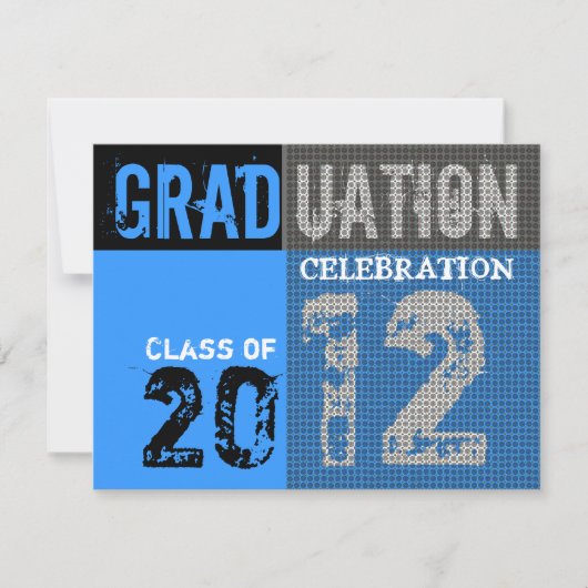 Invitation Graphique Bleu du Parti de la fin de l' (Devant)