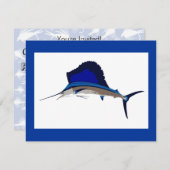 Invitation Graphique de la pêche au poisson marin (Devant / Derrière)