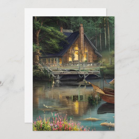 Invitation Graphique de pêche (Devant / Derrière)