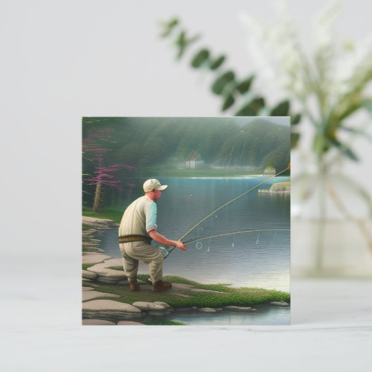 Invitation Graphique de pêche (Debout devant)