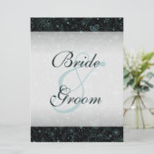 Invitation Graphique de placement avec bordure florale bleue (Debout devant)