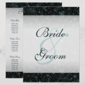Invitation Graphique de placement avec bordure florale bleue (Devant / Derrière)