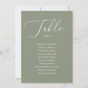 Invitation Graphique de placement de mariage élégant vert sau