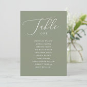 Invitation Graphique de placement de mariage élégant vert sau (Debout devant)