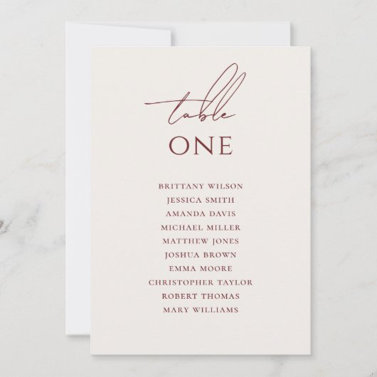 Invitation Graphique de placement de mariage en ivoire doux | (Devant)