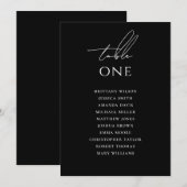 Invitation Graphique de placement de mariage noir | Élégant M (Devant / Derrière)