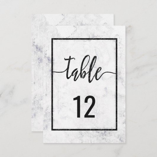 Invitation Graphique de placement de table de mariage en marb (Devant / Derrière)