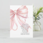 Invitation Graphique de placement Pearl and Pink Bow (Debout devant)