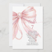 Invitation Graphique de placement Pearl and Pink Bow (Dos)