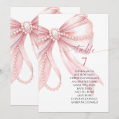 Invitation Graphique de placement Pearl and Pink Bow (Devant / Derrière)