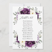 Invitation Graphique de sièges blanc blanc de prune violette  (Dos)