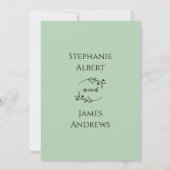 Invitation Graphique de table de mariage Vert Sauge Numéro de (Dos)