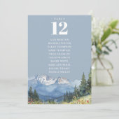 Invitation Graphique de table de montagne bleue poussiéreuse  (Debout devant)