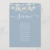 Invitation Graphique de table de numéro de chaise de lumière  (Dos)