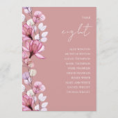 Invitation Graphique de table de numéro de photo florale rose (Dos)