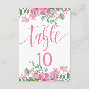 Invitation Graphique de table de numéro rose où l'amour fleur