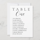 Invitation Graphique de table de sièges Serif de script (Devant)