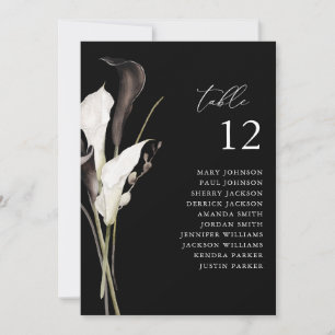Invitation Graphique de table fleuri noir et blanc BL