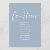 Invitation Graphique de table numéro 14 écriture bleu poussié (Dos)