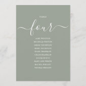 Invitation Graphique de table numéro 4 de couleur vert sauge  (Dos)