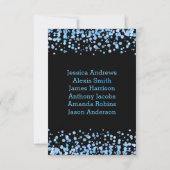 Invitation Graphique de table numéro Confettis Bleu Clair (Dos)