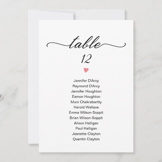 Invitation Graphique de tableau mariage individuel moderne ch (Devant)