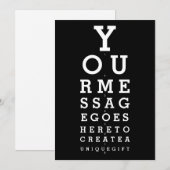 Invitation Graphique de test visuel amusant Message personnal (Devant / Derrière)