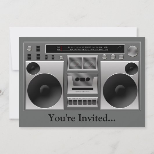 Invitation Graphique radio Boombox (Devant)