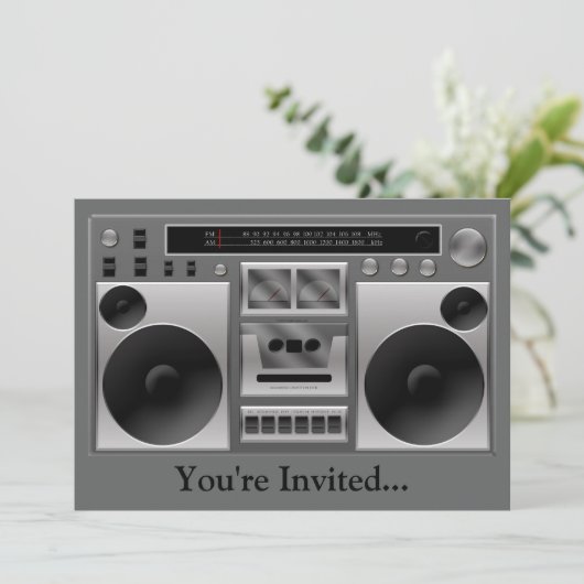 Invitation Graphique radio Boombox (Debout devant)