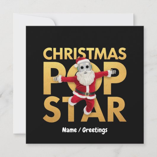 Invitation Graphique Robot Père Noël Star de Noël Pop (Devant)
