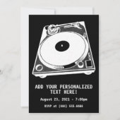 Invitation Graphique Tourne-disque rétro en blanc (Devant)