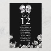 Invitation Graphiques de table de crânes floraux gothiques (Dos)