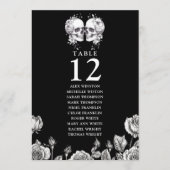 Invitation Graphiques de table de crânes floraux gothiques (Devant)