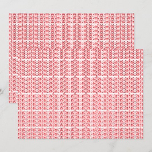 Invitation Graphiques floraux rouges et roses avec géraniums (Devant / Derrière)