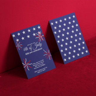 Invitation Graphiques plats patriotiques 4 juillet