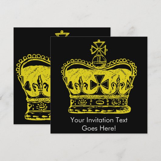 Invitation Graphisme Couronne Royale (Devant / Derrière)