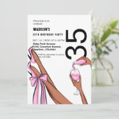 Invitation Graphisme de 35e anniversaire de fille de mode cla (Debout devant)