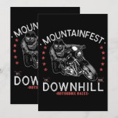 Invitation Graphisme de la course de moto en descente Mountai (Devant / Derrière)