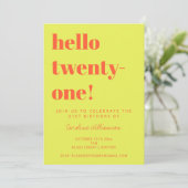 Invitation Graphisme Gras Anniversaire 21 Ans Chartreuse (Debout devant)