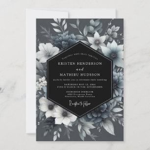 Invitation Graphite Ethereal Bloom Mariage