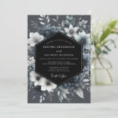 Invitation Graphite Ethereal Bloom Wedding (Debout devant)