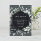 Invitation Graphite Shadowy Bloom Wedding (Debout devant)