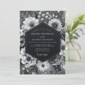 Invitation Graphite Somber Bloom Wedding (Debout devant)