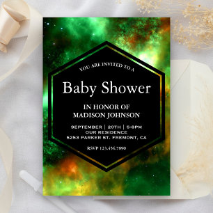 Invitation Grappes d'étoiles Espace Galaxie Baby Shower