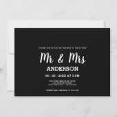 Invitation Gras blanc noir manuscrit M. MRS mariage (Devant)