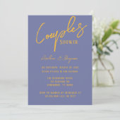 Invitation Gras Blueberry Sunshine Typographie Couples Douche (Debout devant)