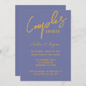 Invitation Gras Blueberry Sunshine Typographie Couples Douche (Devant / Derrière)