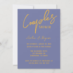 Invitation Gras Blueberry Sunshine Typographie Couples Douche